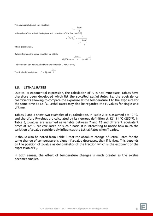 F0 Value Calculation Sterilization: F0 - what it means - how to calculate it - how to use it ...