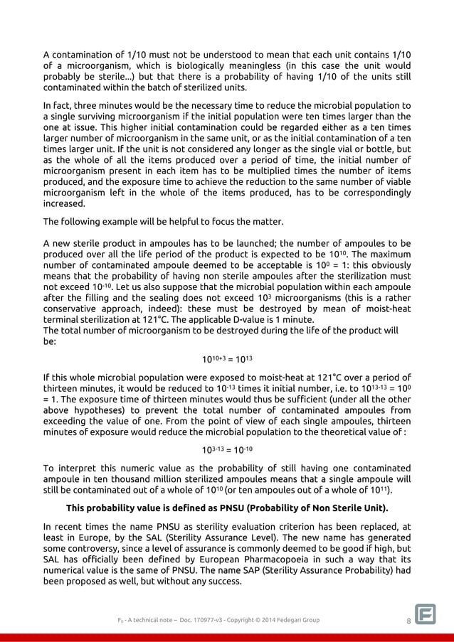 F0 Value Calculation Sterilization: F0 - what it means - how to calculate it - how to use it ...