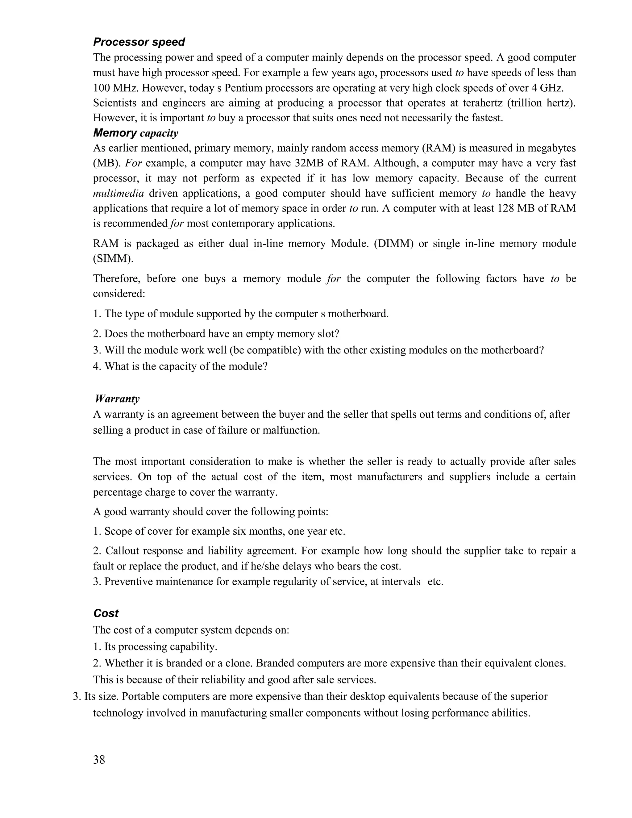 computer notes form one for kenyan high school | PDF