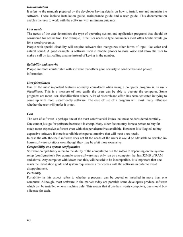 computer notes form one for kenyan high school | PDF