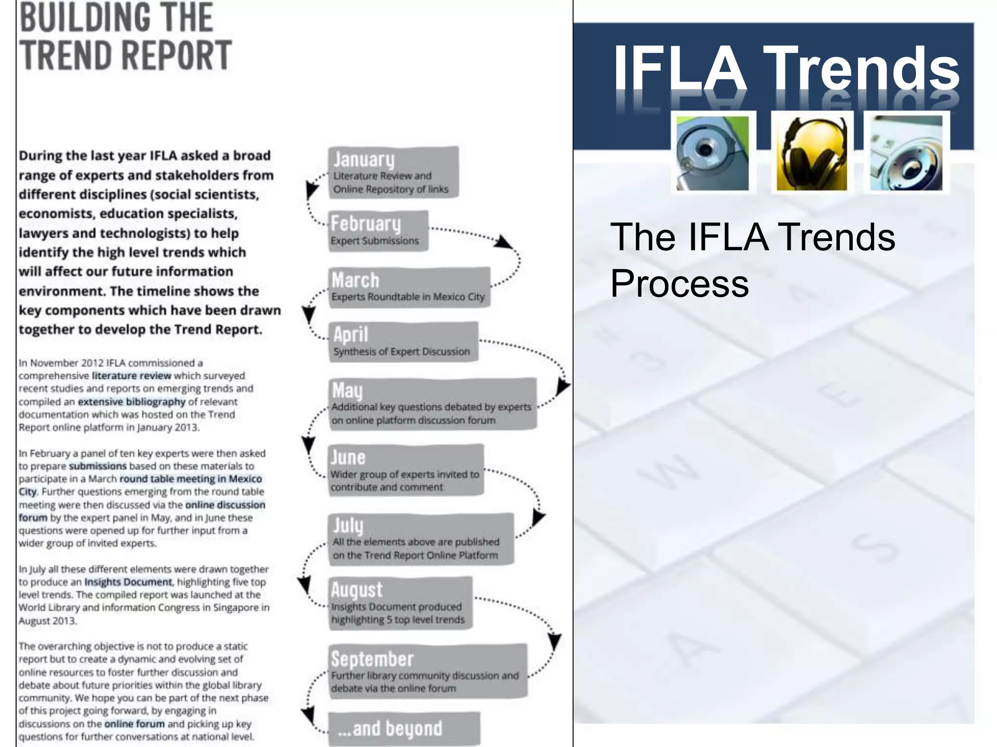 IFLA Trends
8
The IFLA Trends
Process
 