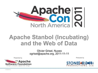 Apache Stanbol (Incubating) and the Web of Data Olivier Grisel, Nuxeo ogrisel@apache.org, 2011-11-11 11/7/11 