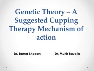 Genetic Theory – A
Suggested Cupping
Therapy Mechanism of
action
Dr. Tamer Shaban Dr. Munir Ravalia
 