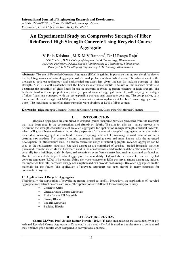 Thesis recycled aggregate concrete