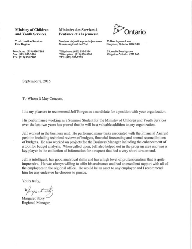 recommendation letter ministry of children youth services letter of recommendation for ministry