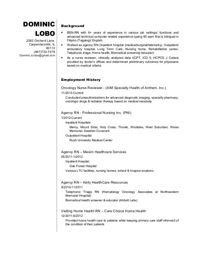 professional rn resume