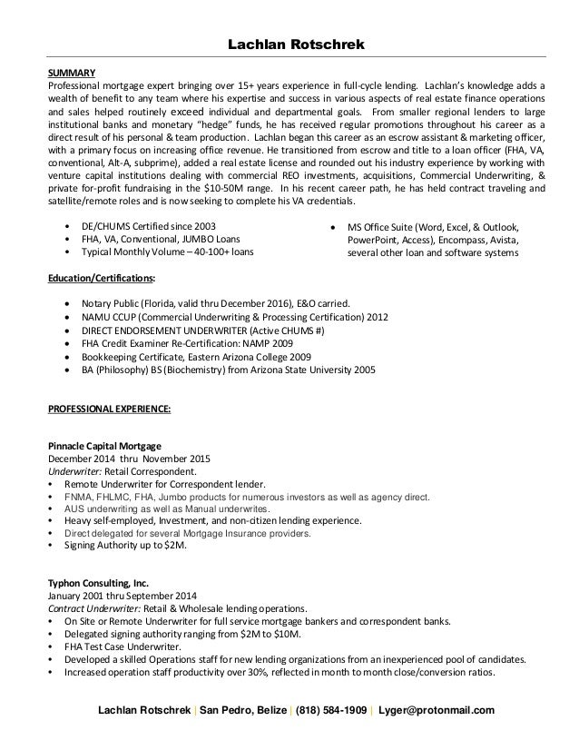 correspondent resume