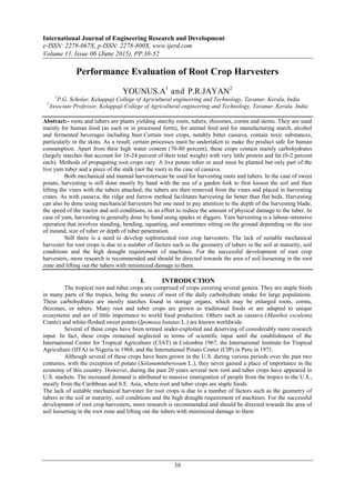 Performance Evaluation of Root Crop Harvesters | PDF