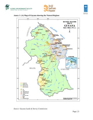 Map Of Guyana Showing Natural Regions And Resources Sgp Guyana Cps