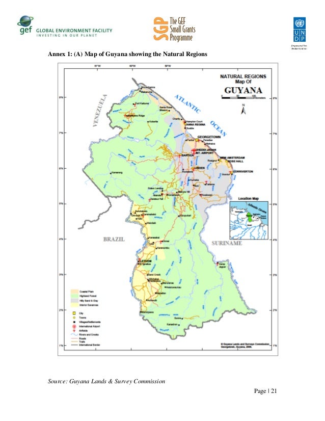 Guyana Natural Resources Map Guyana Natural Resources Map