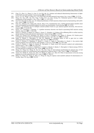 A Review of Gas Sensors Based on Semiconducting Metal Oxide | PDF