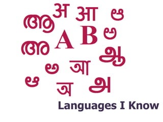 Languages I Know .
 