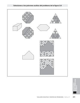    Solución analítica y creativa de problemAS   Capítulo 3    231
Claves
de
resultados
y
datos
comparativos
Soluciones a los patrones ocultos del problema de la figura 3.8
 