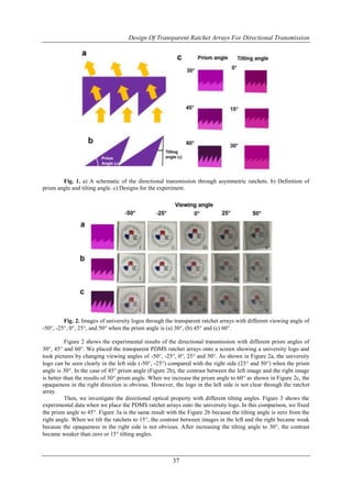 Design of Transparent Ratchet Arrays for Directional Transmission | PDF