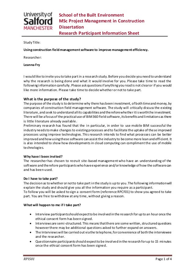 Dissertation participant