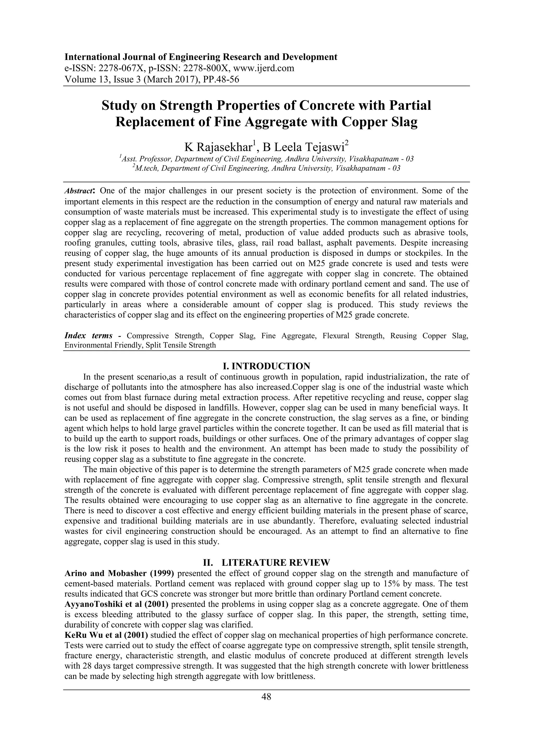Study on Strength Properties of Concrete with Partial Replacement of ...