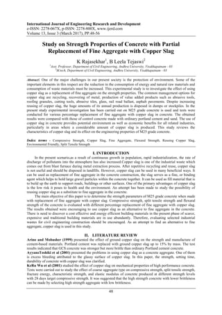 Study on Strength Properties of Concrete with Partial Replacement of ...