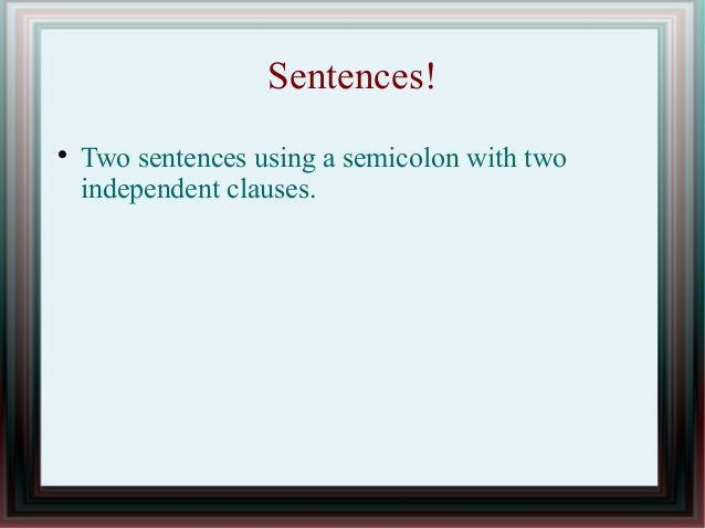 Semicolons