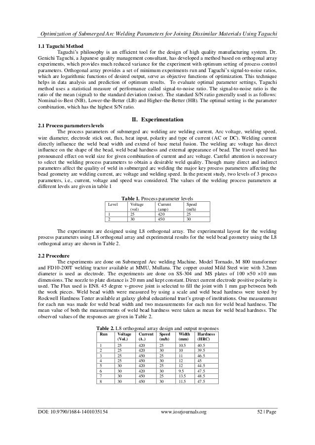 Optimization of Submerged Arc Welding Parameters for Joining Dissimil…