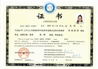 Certificado Dr Acupuntura