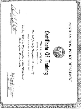 Northampton PD Training certificate 1985