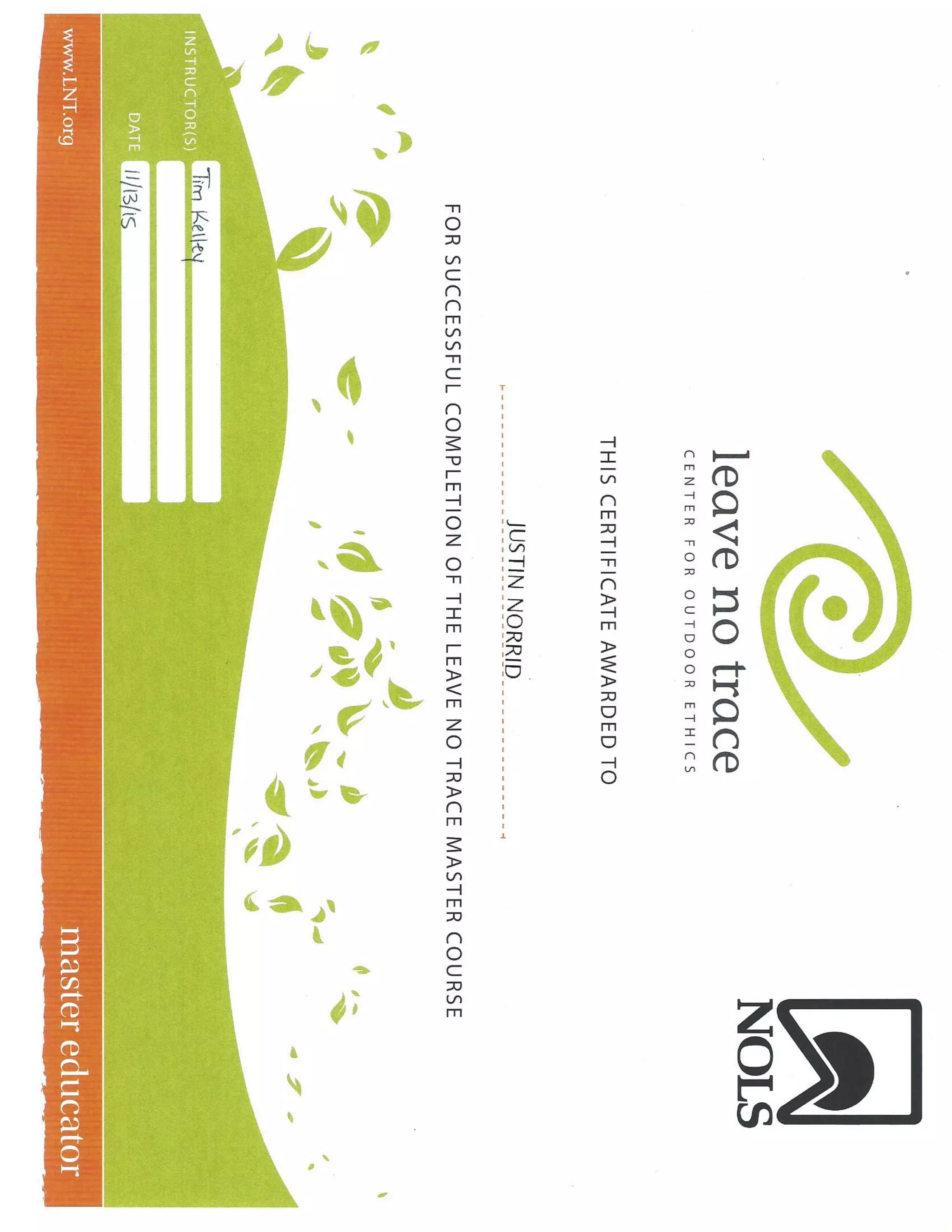 Leave No Trace Certification PDF