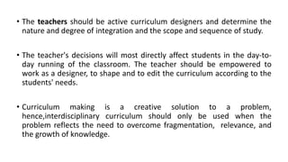 Interdisciplinarycurriculum Pptx