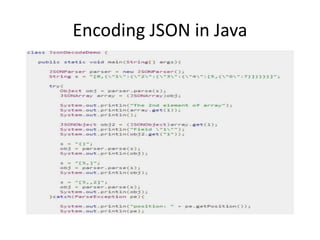 Encoding JSON in Java
 