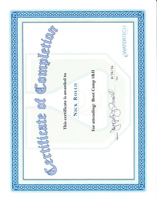 WaterTech Certificate