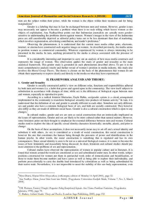 Media And Women Analysis On Gender And Sexuality In Mass Media Const
