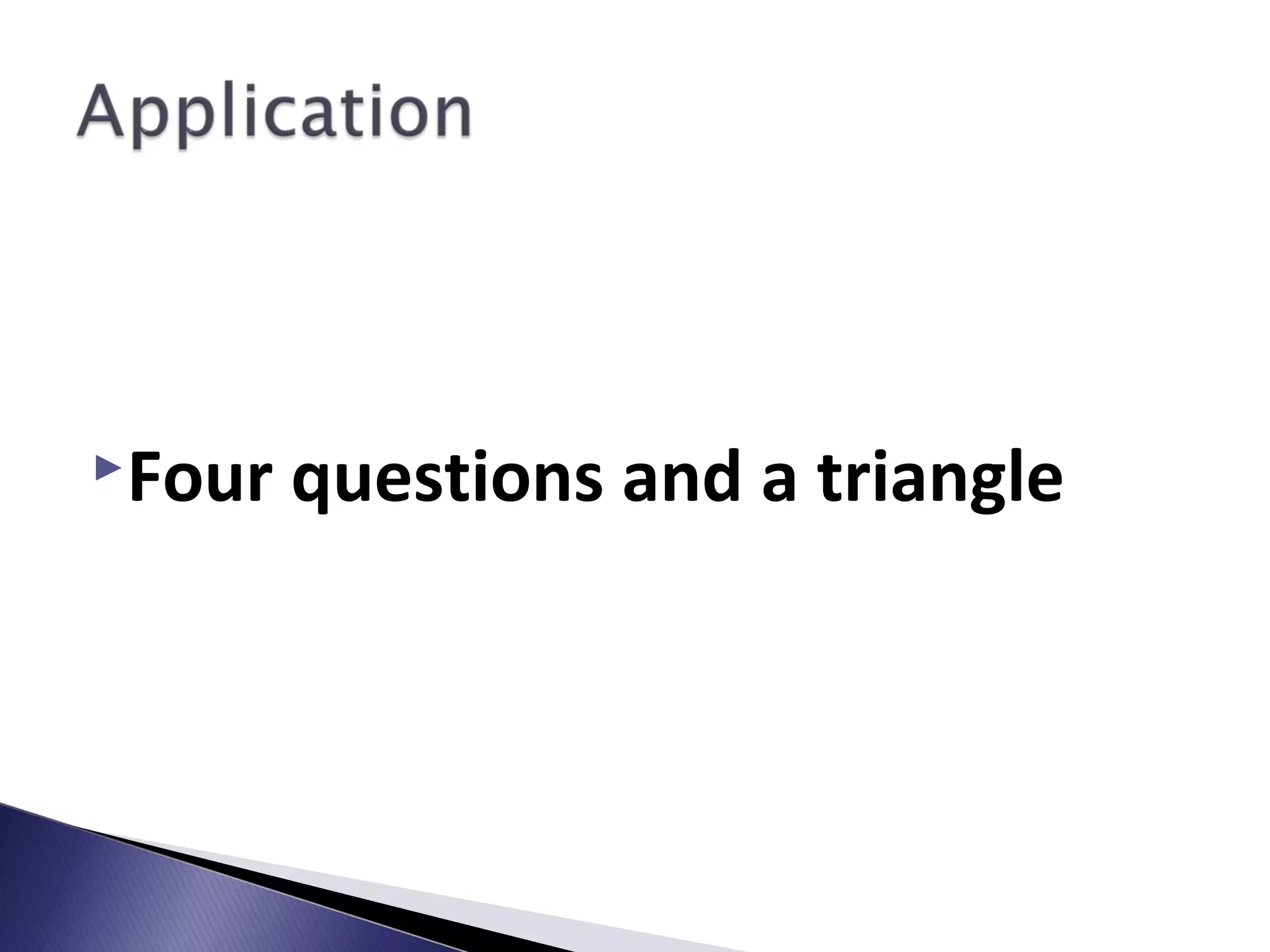 Four questions and a triangle
 