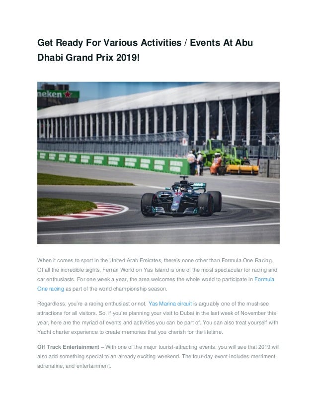 dubai f1 2019 dates