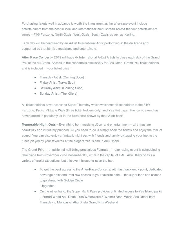 killers abu dhabi grand prix