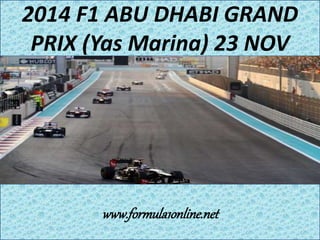 2014 F1 ABU DHABI GRAND 
PRIX (Yas Marina) 23 NOV 
www.formula1online.net 
