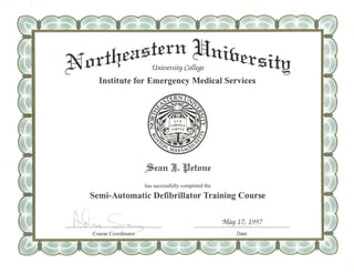 Defibrillator Certificate