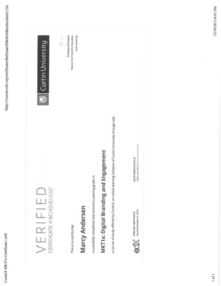 Digital Branding & Engagement Verified Certificate
