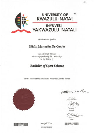 UKZN Certificate
