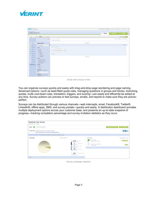 Verint Enterprise Feedback Management (EFM) Solution Brief (English US ...