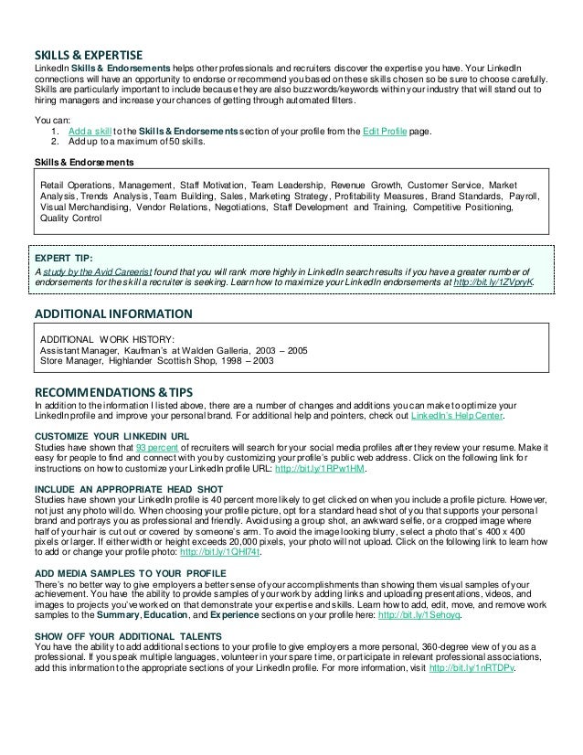 retail cv skills