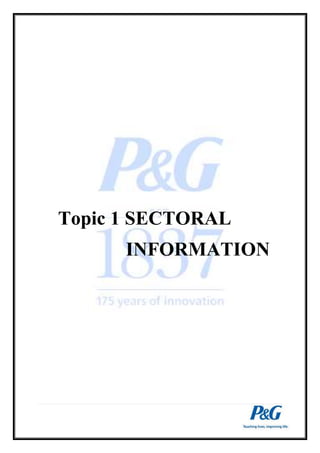 Topic 1 SECTORAL 
INFORMATION 
 