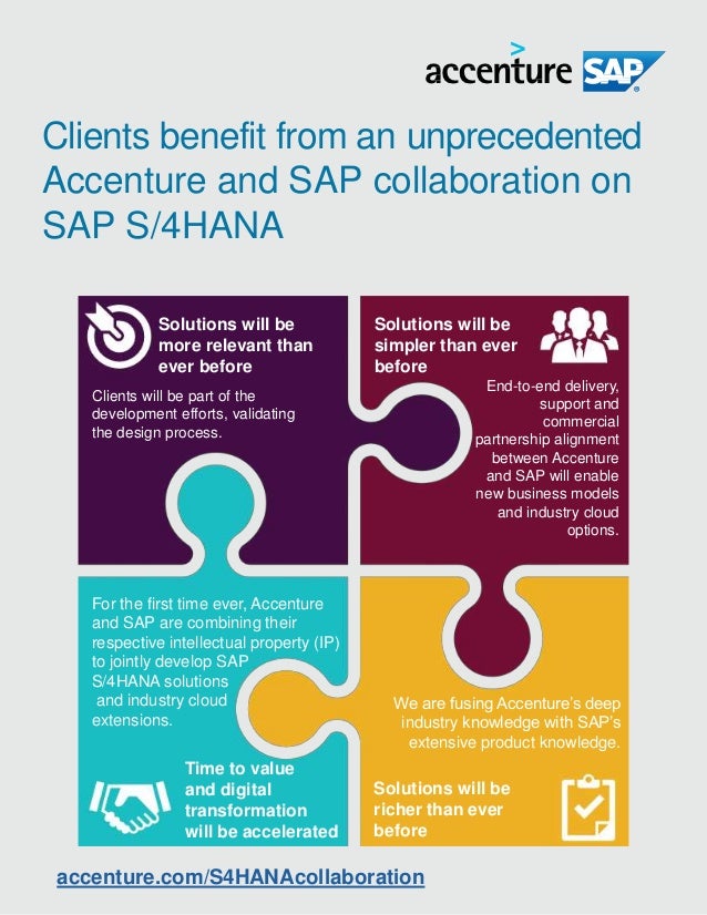 Accenture and SAP collaboration on SAP S/4HANA
