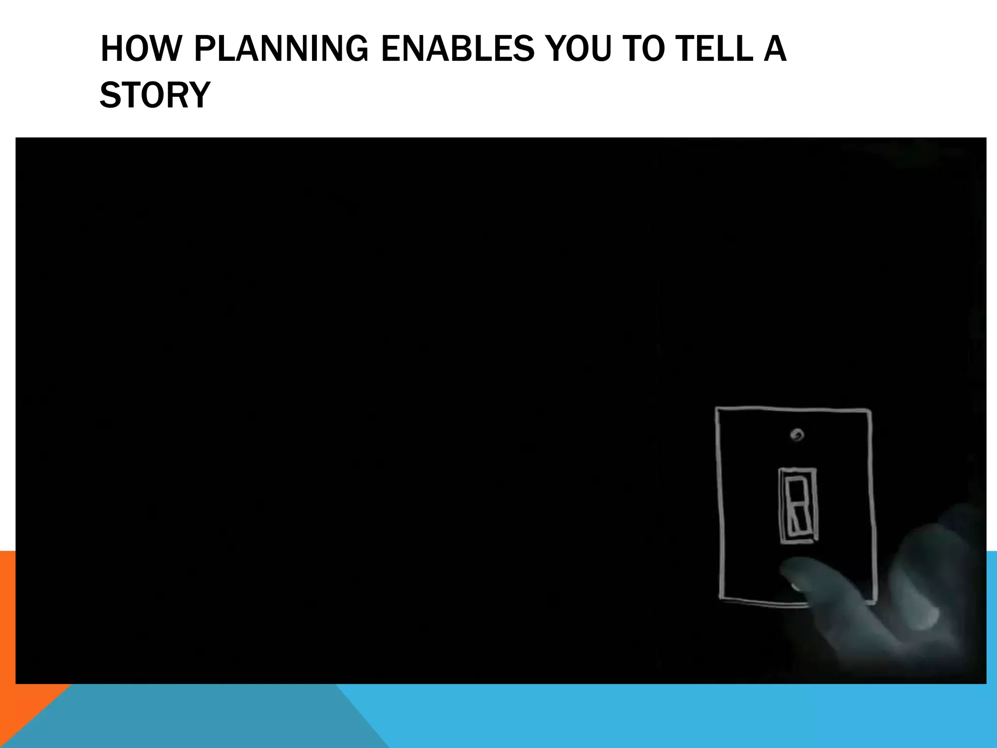 HOW PLANNING ENABLES YOU TO TELL A
STORY
 