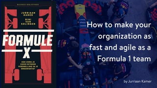 How to make your
organization as
fast and agile as a
Formula 1 team
by Jurriaan Kamer
 