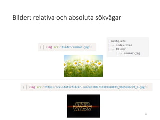 Bilder: relativa och absoluta sökvägar
45
 