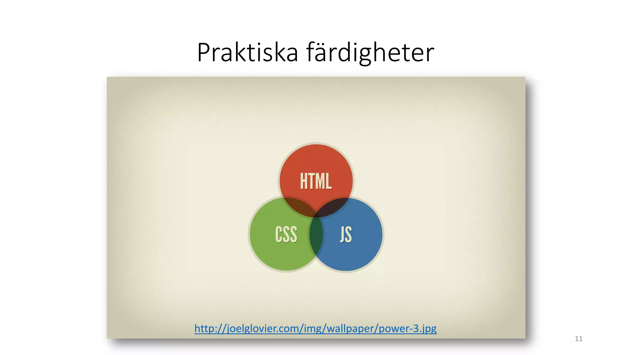 Praktiska färdigheter
11
http://joelglovier.com/img/wallpaper/power-3.jpg
 