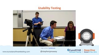 @stephenjanaway
Image courtesy of userlytics.com
Usability Testing
 