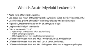 Treatment of Acute Myeloid Leukemia & Supportive Care | PPTX