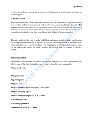 financial statement analysis. trishit | DOC