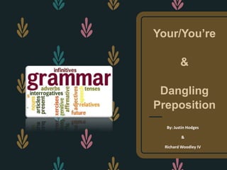 Your/You’re
&
Dangling
Preposition
By: Justin Hodges
&
Richard Woodley IV
 
