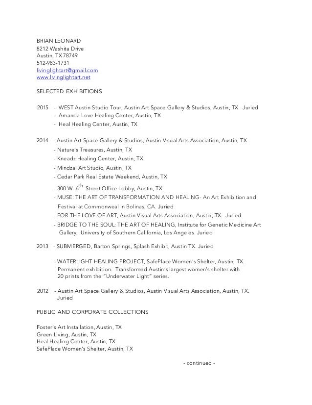 fine art resume fine artist resume